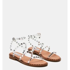 Steve Madden Sandals, Clear lace up around the ankle with sliver details